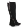 Botas altas planas elegantes de mujer color negro y rayas A-5410