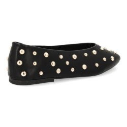 Bailarinas elegantes tachuelas de mujer color negro M5596