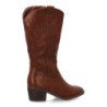 Botas camperas lisas caña alta tacón medio mujer color marron YG871