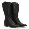 Botas camperas lisas caña alta tacón medio mujer color negro YG871