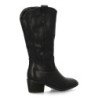 Botas camperas lisas caña alta tacón medio mujer color negro YG871