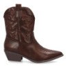 Botines camperos caña baja tacón medio mujer color marron YY-107