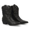Botines camperos caña baja tacón medio mujer color negro YY-107