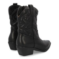 Botines camperos caña baja tacón medio mujer color negro YY-107