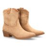 Botines camperos tacón bajo de mujer color kaki YY-113
