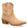 Botines camperos tacón bajo de mujer color kaki YY-113