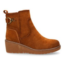 Botines elegantes cuña de mujer color camel 1986-16