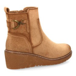 Botines elegantes cuña de mujer color kaki 1986-16