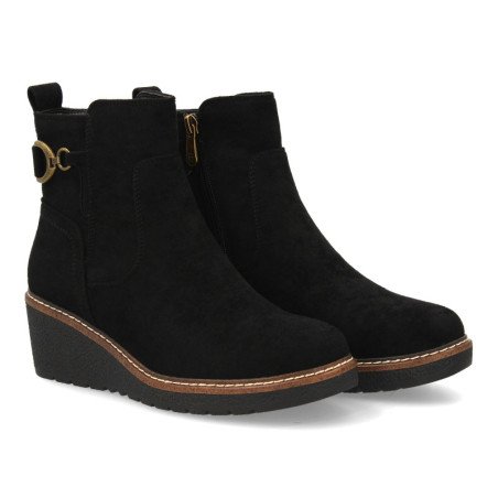 Botines elegantes cuña de mujer color negro 1986-16
