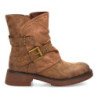 Botas biker estilo motero tachuelas tacón bajo de mujer color marron 4366