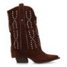 Botas camperas tachuela en caña de mujer color cafe A-5457