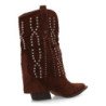 Botas camperas tachuela en caña de mujer color cafe A-5457