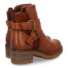 Botines tacón medio elegantes hebilla de mujer color marron F6791