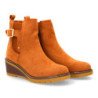 Botines de cuña elegantes hebilla de mujer color camel JJ-608