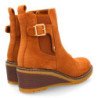 Botines de cuña elegantes hebilla de mujer color camel JJ-608