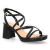 Sandalias elegantes tacón medio de mujer color negro JL895