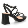 Sandalias elegantes tacón medio de mujer color negro JL895