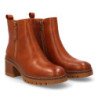 Botines tacón bajo cremallera comodos de mujer color camel VR5-2026