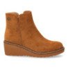 Botines de cuña elegantes de mujer color taupe VR5-2029