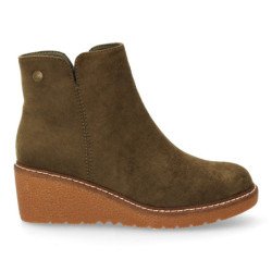 Botines de cuña elegantes de mujer color verde VR5-2029