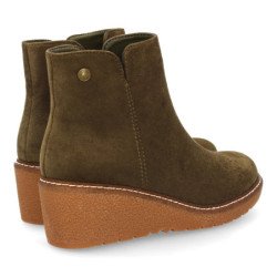 Botines de cuña elegantes de mujer color verde VR5-2029