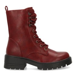 Botas estilo militar color burdeos de mujer 2531