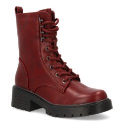 Botas estilo militar color burdeos de mujer 2531