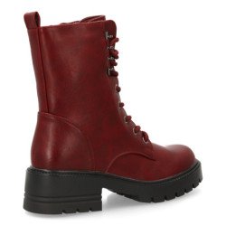 Botas estilo militar color burdeos de mujer 2531