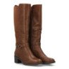 Botas caña alta tacón bajo elegantes de mujer color cafe 2561