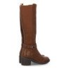 Botas caña alta tacón bajo elegantes de mujer color cafe 2561