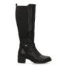 Botas caña alta tacón bajo elegantes de mujer color negro 2561