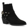 Botines estilo campero tacón bajo de mujer color negro 68347