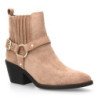 Botines estilo campero tacón bajo de mujer color taupe 68347
