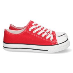 Deportivas de lona comodas de mujer color rojo FG-2913