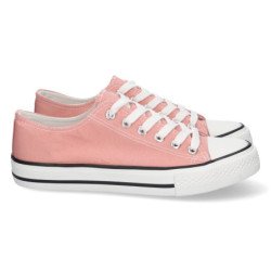 Deportivas de lona comodas de mujer color rosa FG-2913