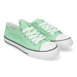 Deportivas de lona comodas de mujer color verde FG-2913