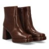 Botines elegantes de tacón ancho y plataforma de mujer color marron XGX532