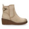 Botines de cuña comoda de mujer color beige 1986-16