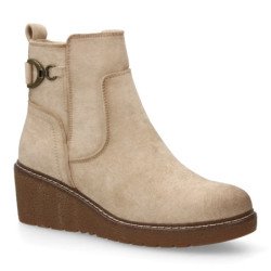 Botines de cuña comoda de mujer color beige 1986-16