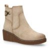 Botines de cuña comoda de mujer color beige 1986-16