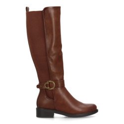 Botas altas tacón bajo de mujer color camel 2557