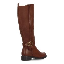 Botas altas tacón bajo de mujer color camel 2557
