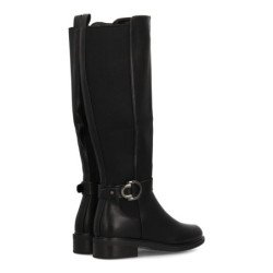 Botas altas tacón bajo de mujer color negro 2557