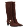 Botas altas tacón punta medio de mujer color marron 6387