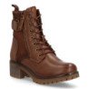 Botines estilo leñador tacón medio de mujer color camel 8126