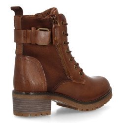 Botines estilo leñador tacón medio de mujer color camel 8126