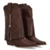 Botas estilo campera caña vuelta de mujer color marron A-3305
