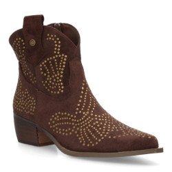 Botines estilo campero tacón medio de mujer color marron A-5402