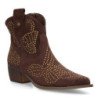 Botines estilo campero tacón medio de mujer color marron A-5402