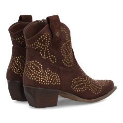 Botines estilo campero tacón medio de mujer color marron A-5402